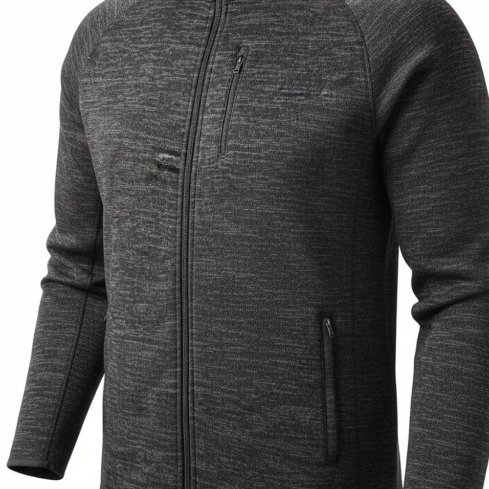 SWISS TECH Mens Heathered Gray Fleece Lined Quarter Zip Pullover Sweater L G